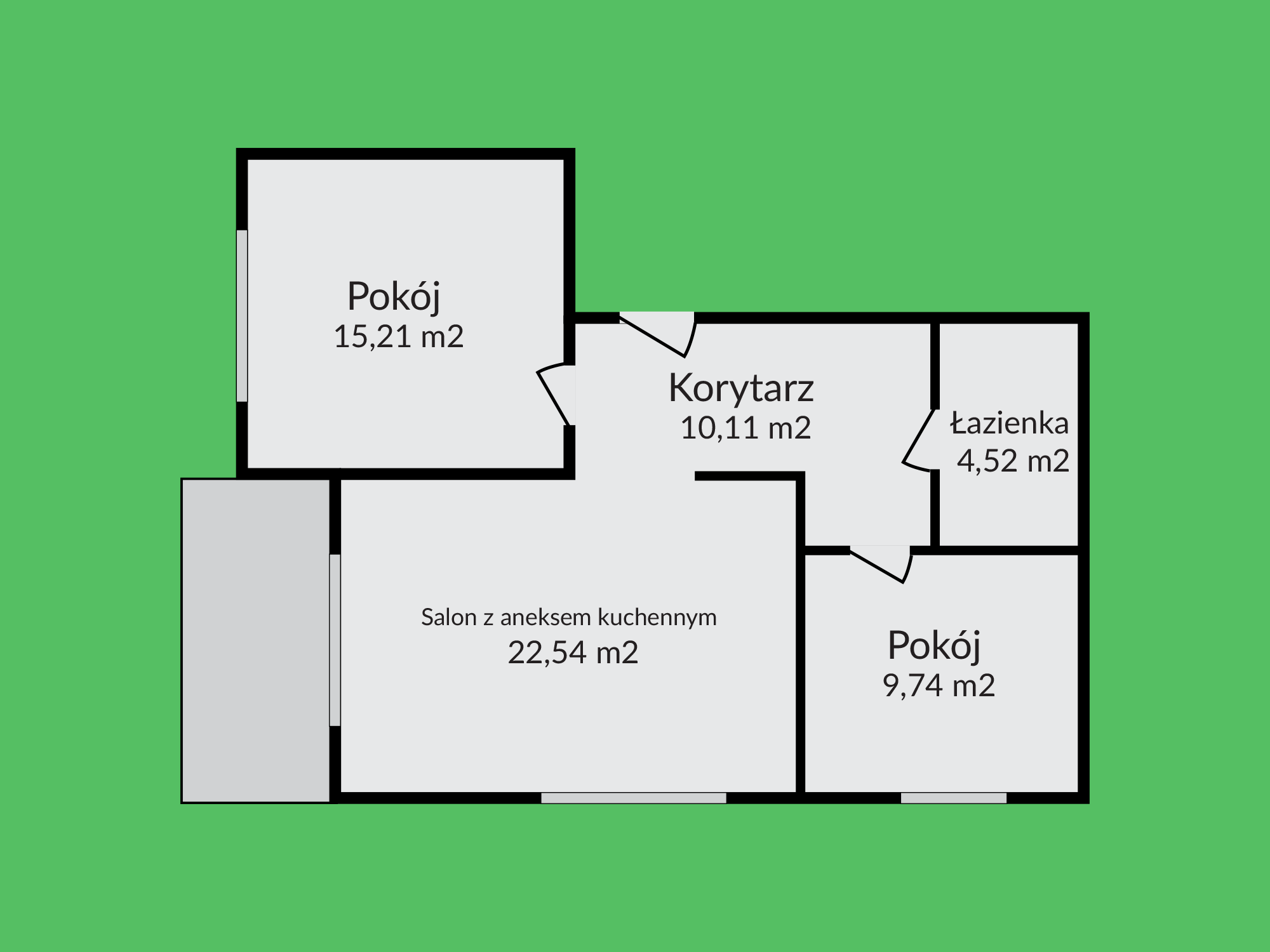 Rzut techniczny mieszkania nr 1A