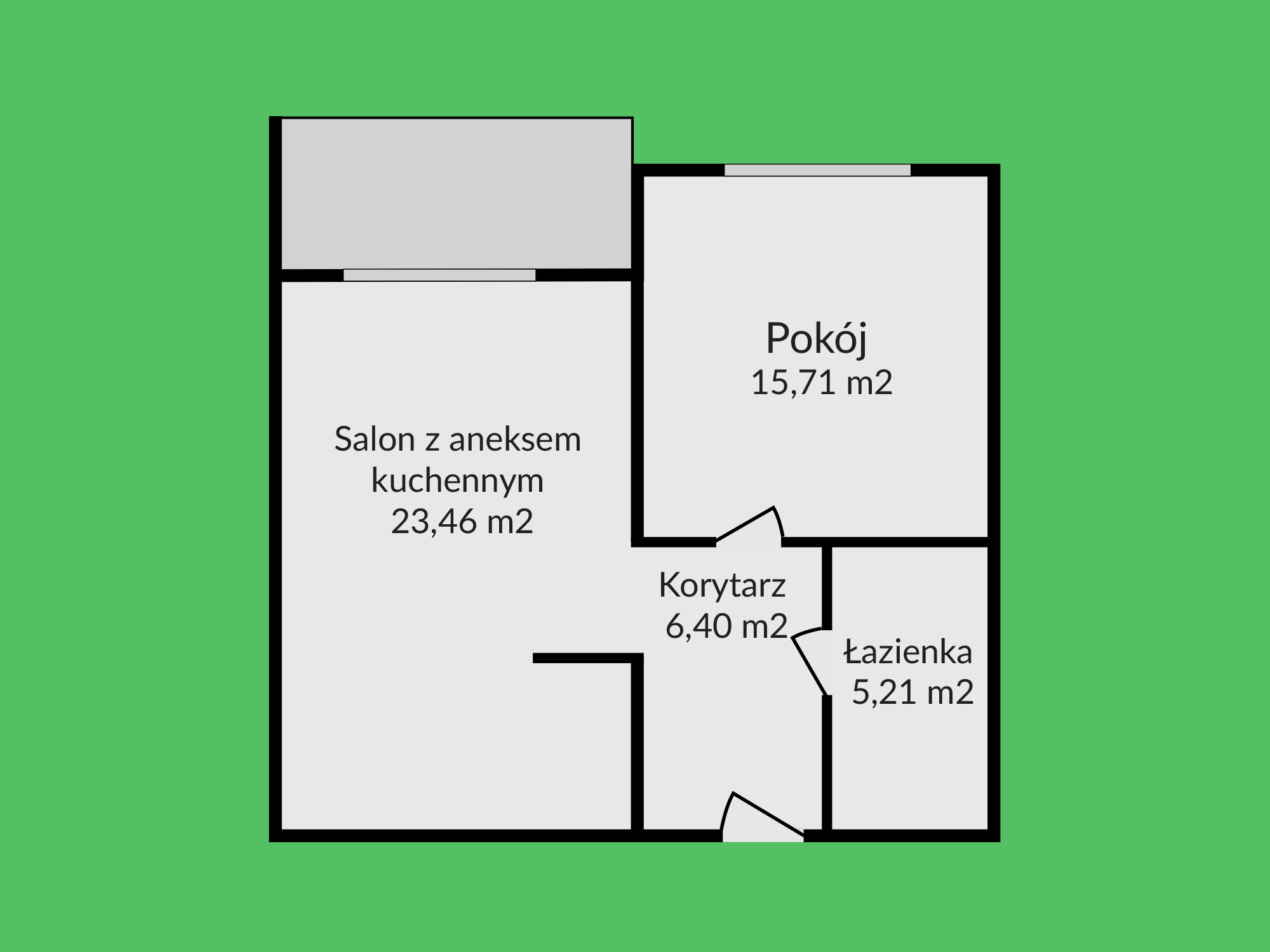 Rzut techniczny mieszkania nr 3B
