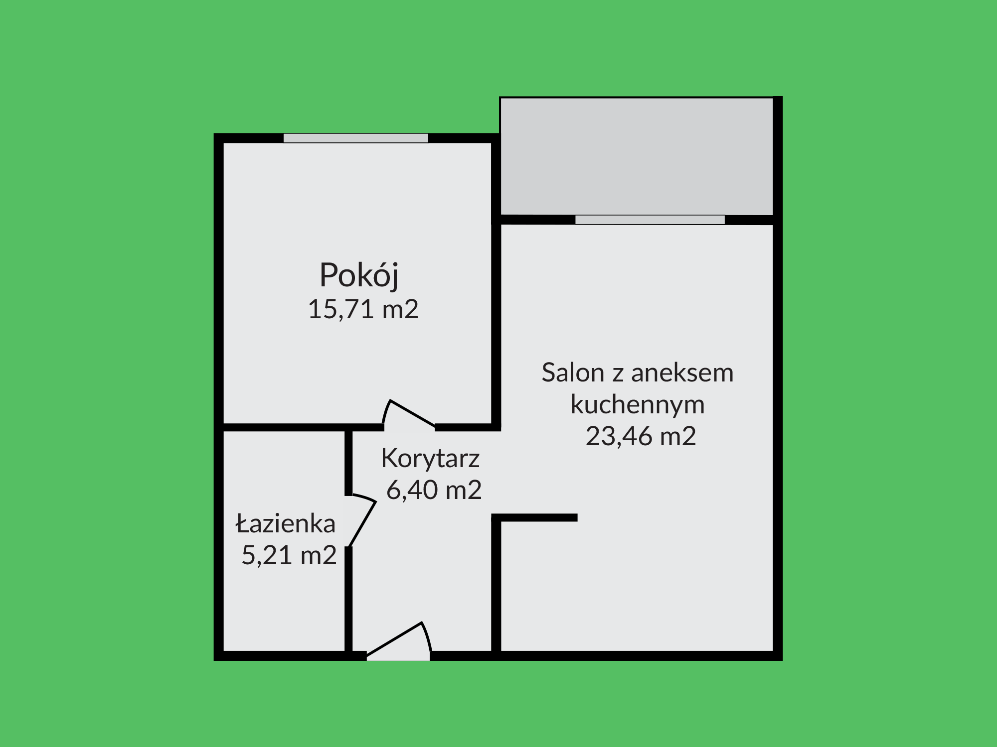 Rzut techniczny mieszkania nr 4B