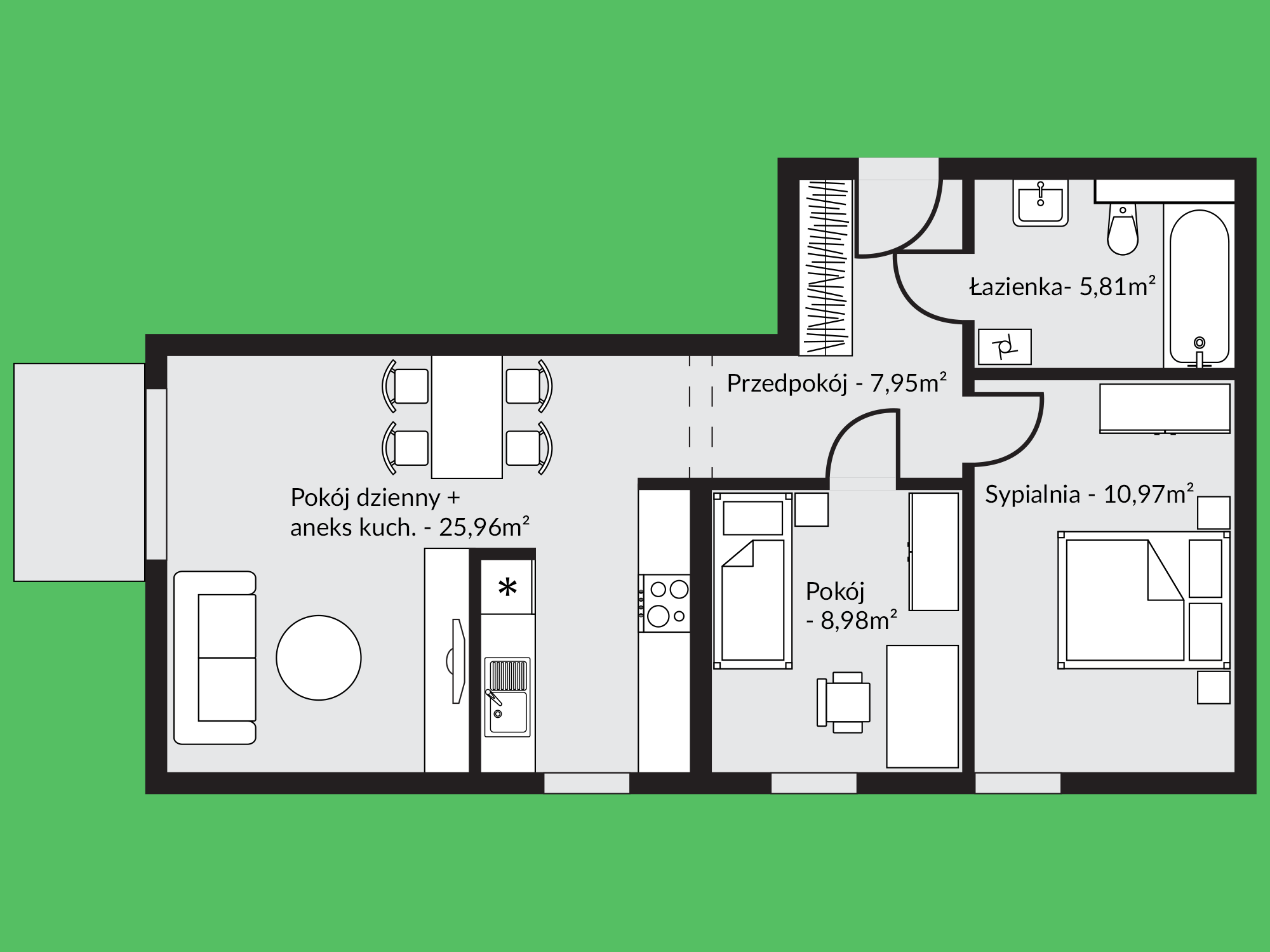 Rzut mieszkania nr 10A