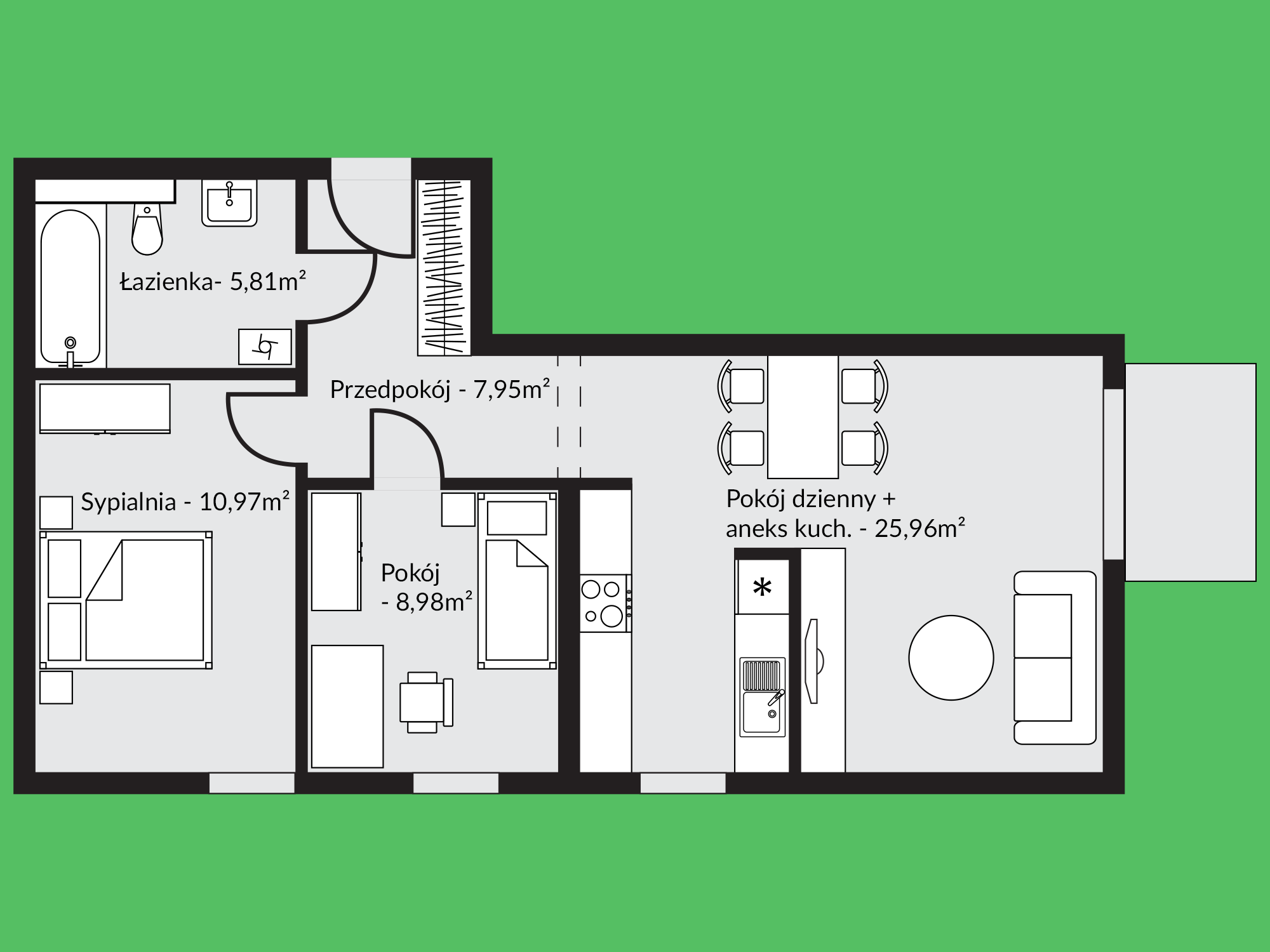 Rzut mieszkania nr 10B