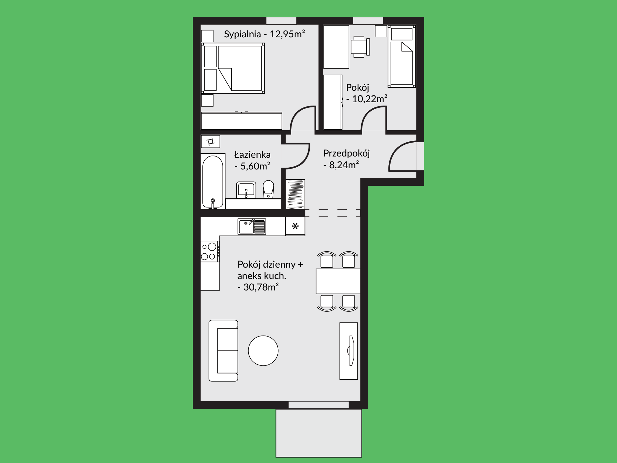 Rzut mieszkania nr 19A