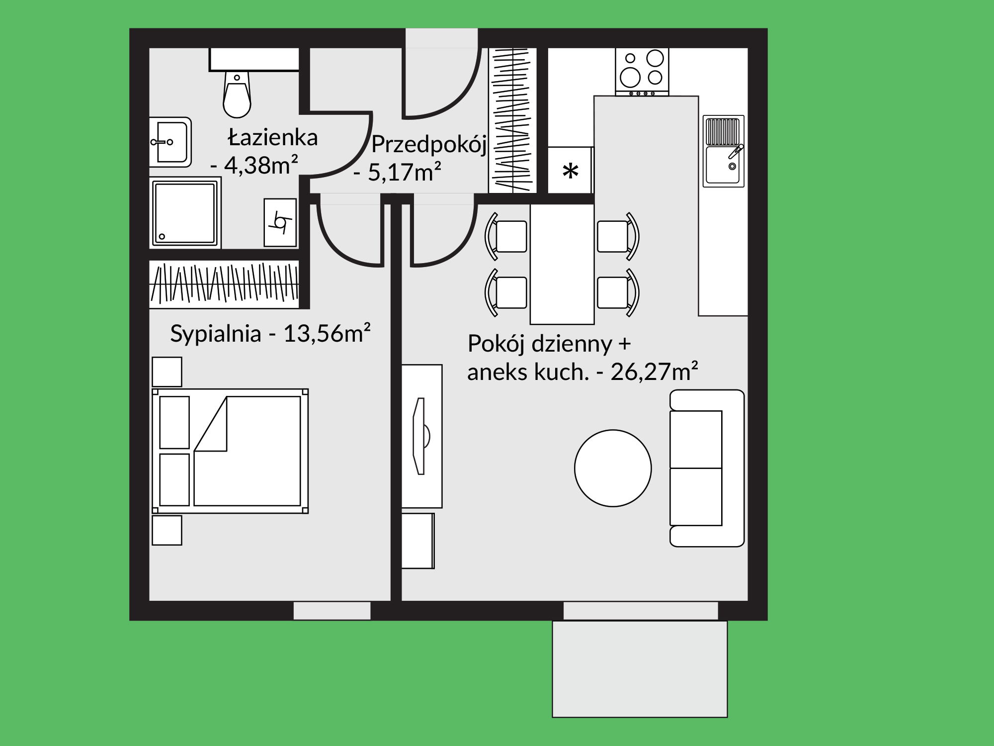 Rzut mieszkania nr 21A