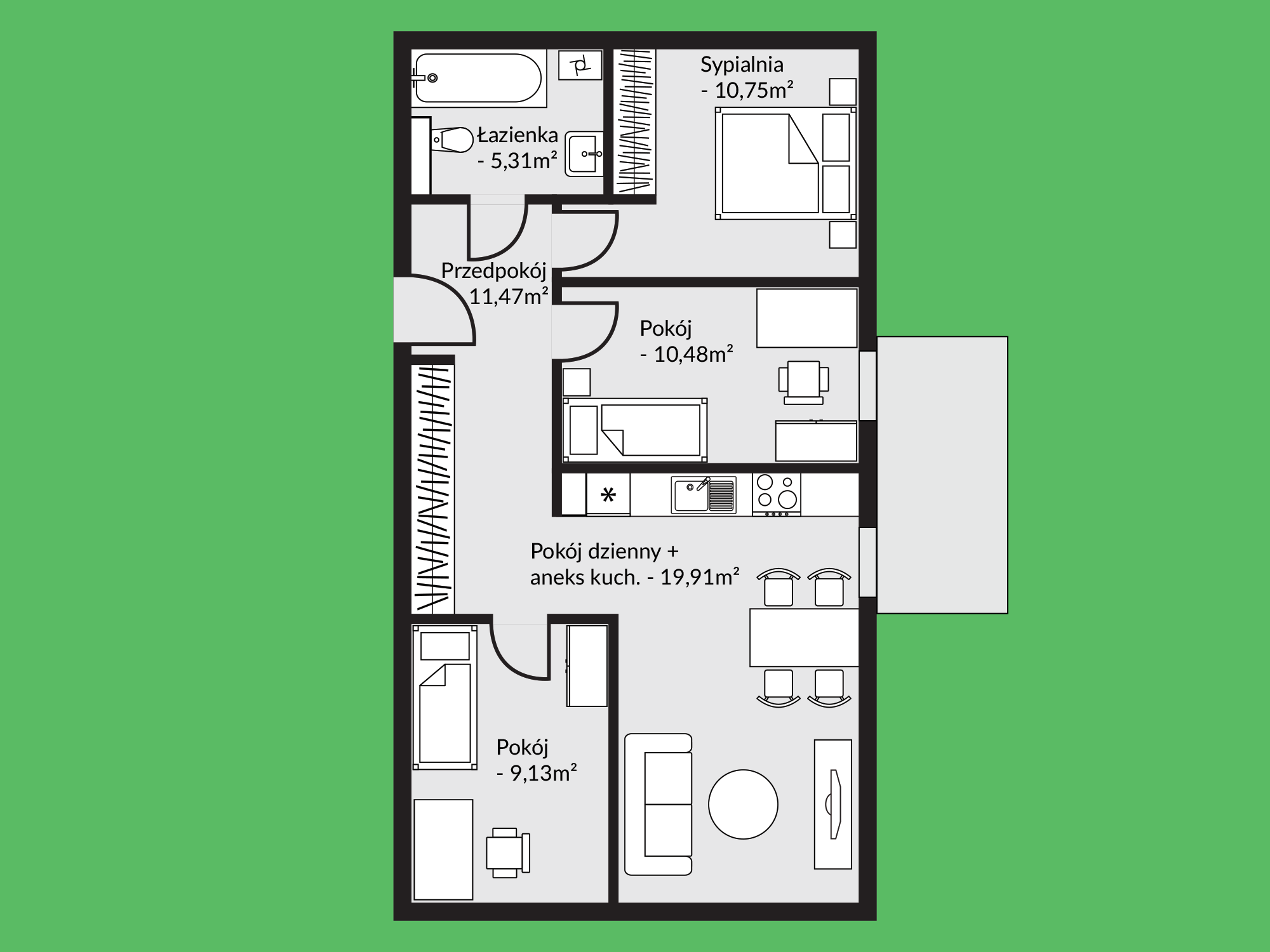 Rzut mieszkania nr 25A
