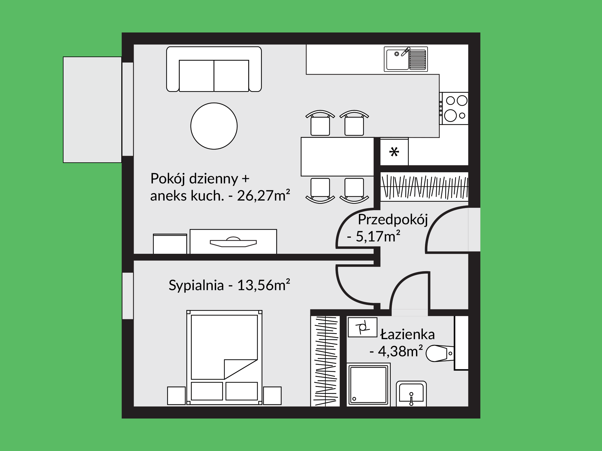 Rzut mieszkania nr 6A