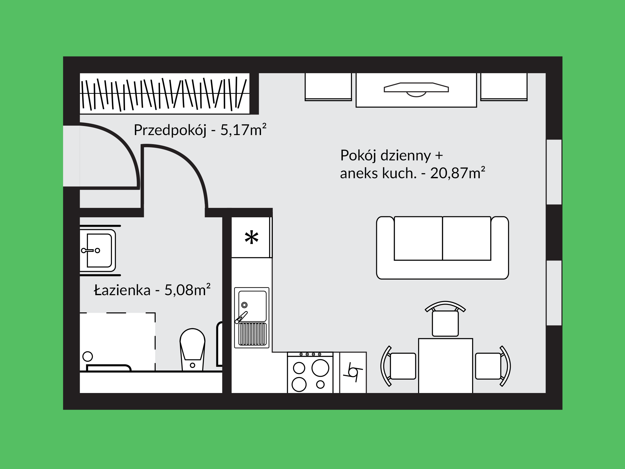 Rzut mieszkania nr 7B